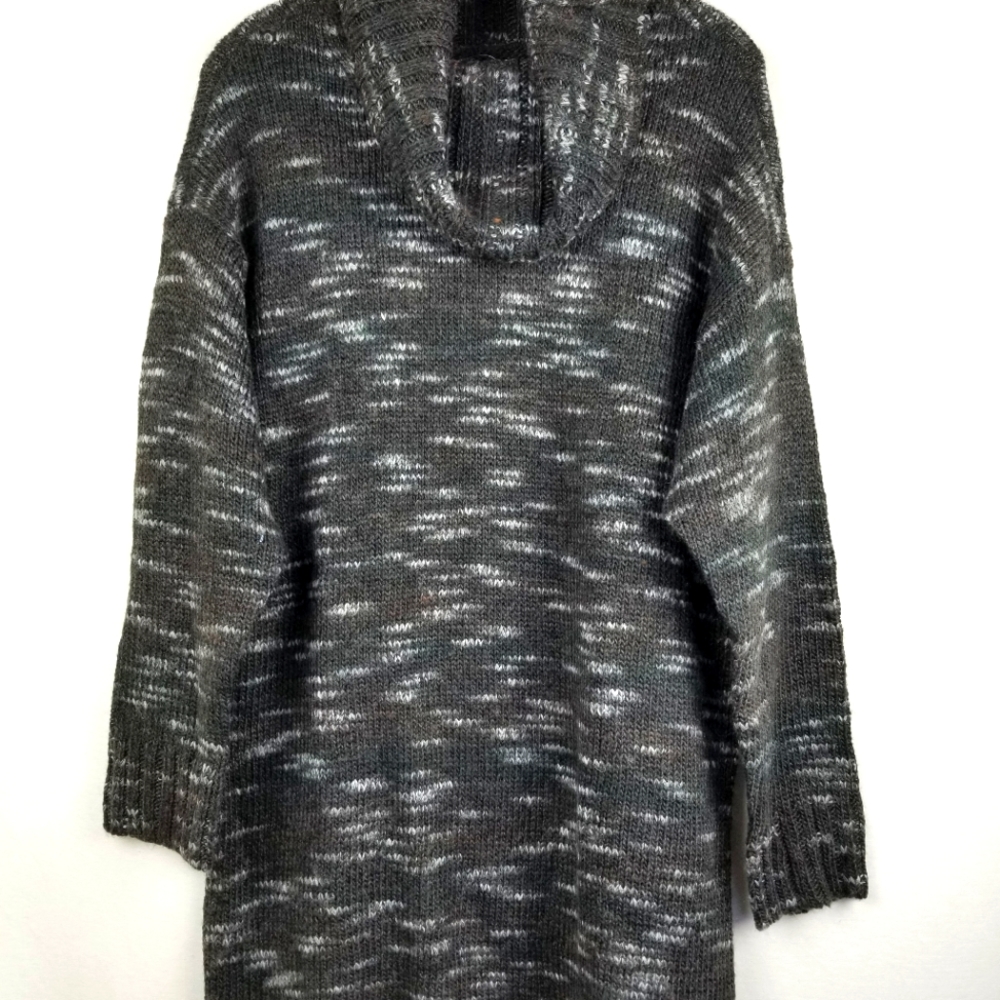 New American Eagle Brown Cowl Neck Sweater Dress Size Large Long Sleeve